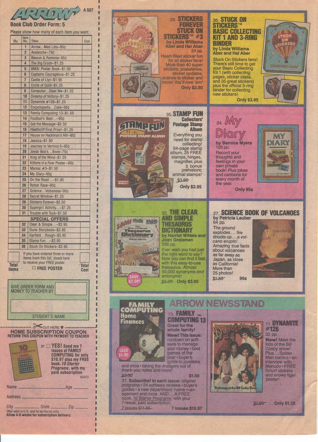 An old flyer from Scholastic Book Clubs. What books do you