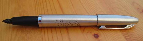 Stainless Steel Sharpie Refillable Permanent Marker: Cap Posted