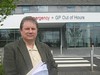 Cllr Enright at the Downe Hospital