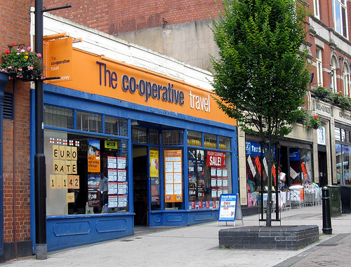 Co Operative Travel Logo. One of the Co-operative Travel#39;s branches in Tamworth, Staffordshire. July 2010