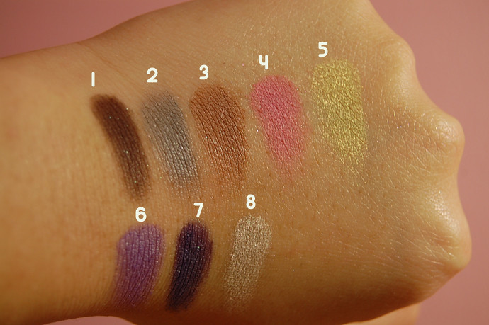 Inglot Shadow swatches