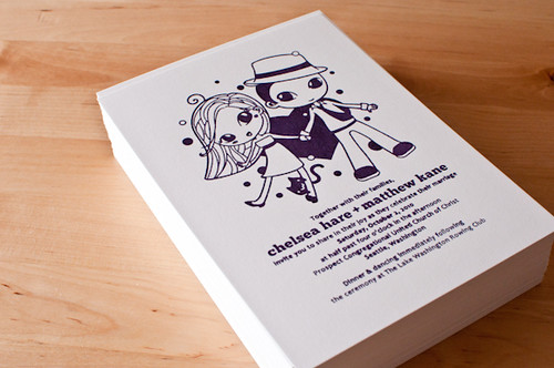 Here comes the freshly designed and handprinted wedding invitations for 