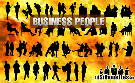 Click en la imagen para descarga 41 Siluetas en formato vector - Hombre de negocios