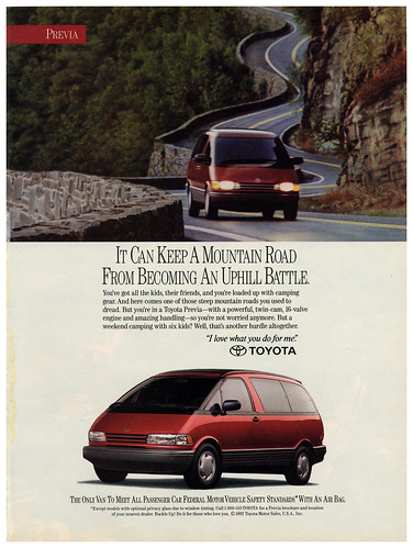 Ad - Toyota Previa Sunset Magazine 1993-05