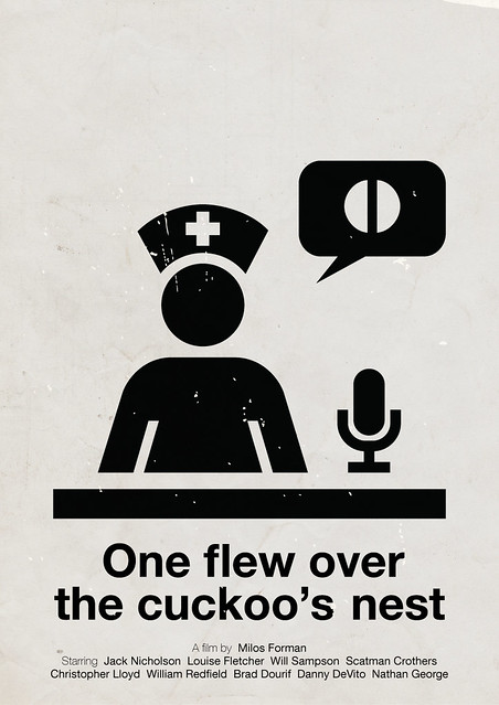 'One flew over the cuckoo's nest' pictogram movie poster
