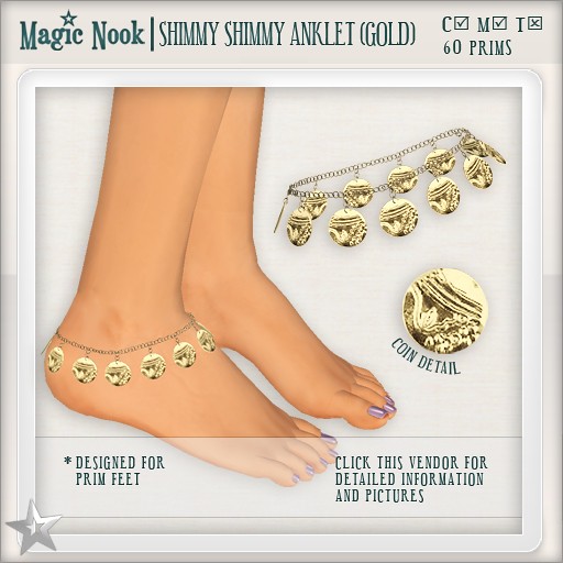 [MAGIC NOOK] Shimmy Shimmy Anklet (Gold)
