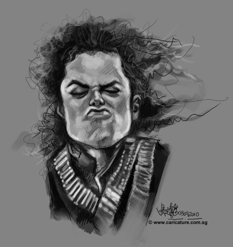 digital sketch of Michael Jackson