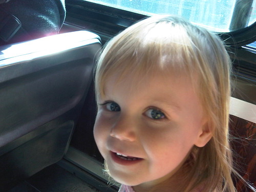 Happy Girl on her first streetcar ride