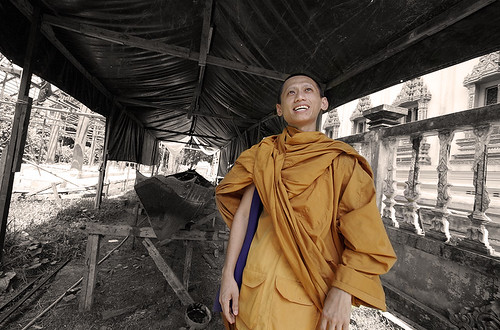 Monk at Tha Reua temple, Phuket