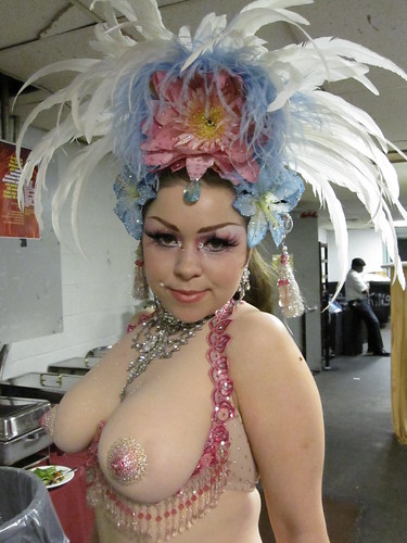 Amber Ray Backstage at the New York Burlesque Festival 2010