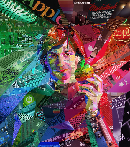 Psychedelic Steve Jobs (collage portrait for ALFA magazine, Brazil) / Charis Tsevis