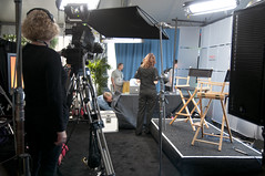TV Set in Mason St. Tent, Oracle OpenWorld & JavaOne + Develop 2010, Moscone North