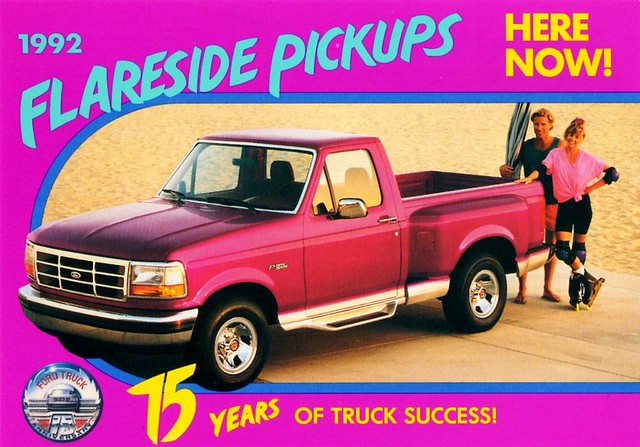ford truck postcard pickup 1992 fseries 75years flareside