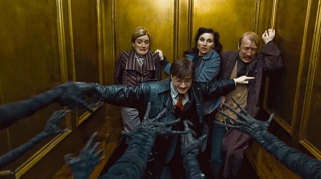 Harry Hermione Ron Ministerio Magia ascensor