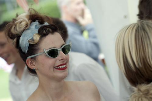 Retro Bride with blue cat eye glasses Estelle and Loggys Wedding5886 