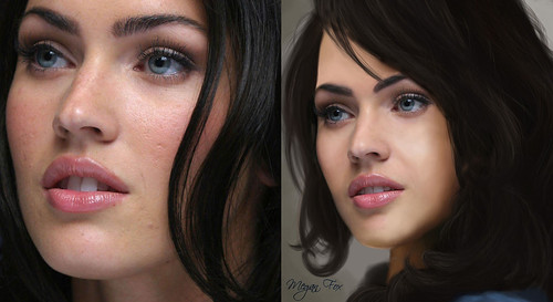 megan fox before and after photoshop. Before and After Megan