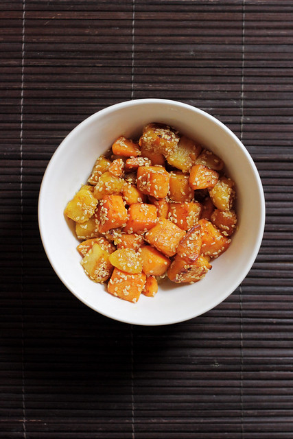 Butternut Squash with sesame seeds