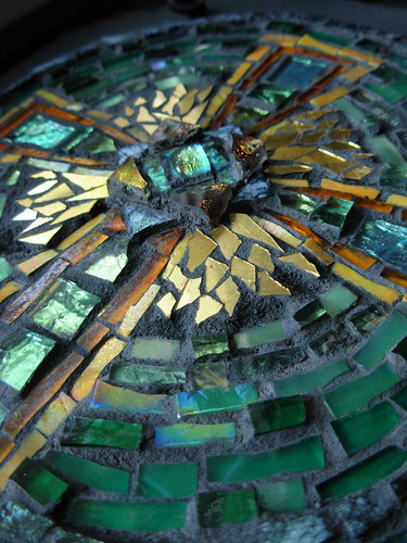 Celtic Cross in Green and Amber by Margaret Almon.