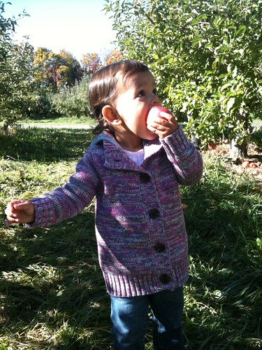 Laila picking apples