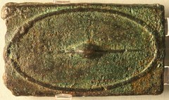 7/1 Aes Signatum Quincussis or 5lb bar with shield about 270BC on display in the British Museum