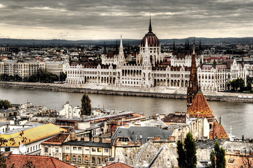 View of the Hungary parliament. Budapest. Vista del parlamento de Hungría