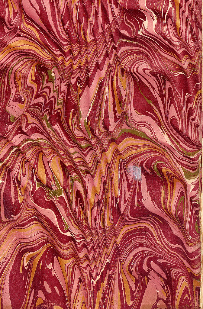 Vintage 19th c. marbled paper, Spanish moiré on Serpentine with gold vein pattern (8)