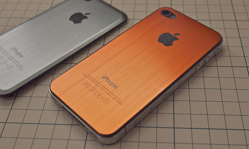 Brushed metal back cover(Flat) for iPhone4