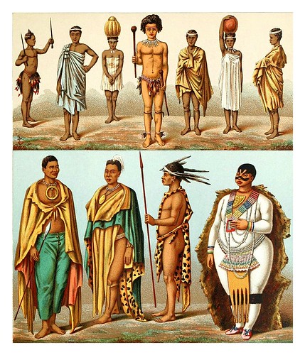 022-Tribus Sudafricanas -Geschichte des kostüms in chronologischer entwicklung 1888- A. Racinet