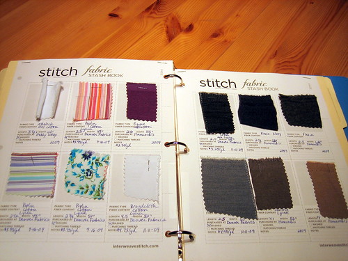 Fabric Stash book inside pages