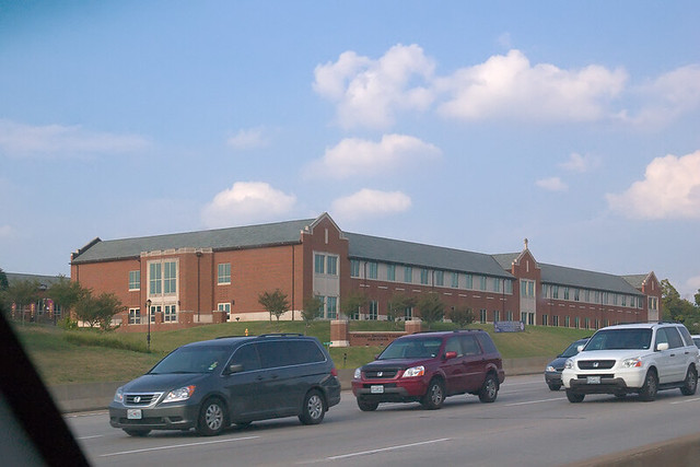 Christian Brothers College High School, in Town and Country, Missouri, USA - exterior as seen from Interstate 64