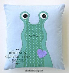Original Hug Me! Slug Decorative Accent Pillow by Elizabeth Ruffing