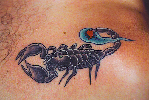 Scorpion tattoo by Tim Baxley