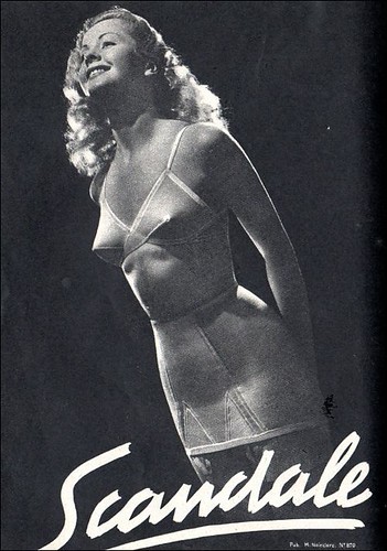 the 1940s-Ad for Scandale girdle and bra
