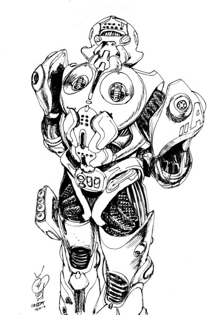 mech-suit1 sketch of the day