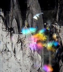 Apophyllite Rainbows... (Sea Moon) Tags: india colors reflections etching spectrum crystal patterns mineral abstraction specimen flaws fractures zeolite