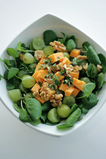 Grapes, Red Leicester cheese and Watercress