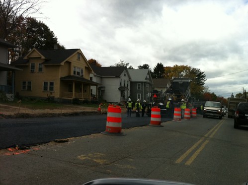 Main Street Westfield being paved-hurray!!