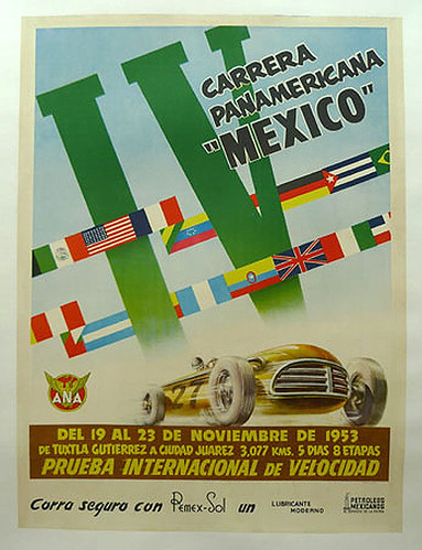 017-Carrera Panamericana Mexico 1953-© 2010 Vintage Auto Posters. All Rights Reserved