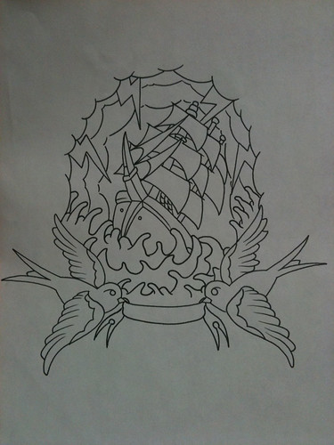 swallow tattoo outline
