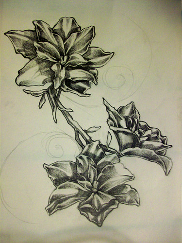 Flower Tattoo No Outline. Flower Tattoo design