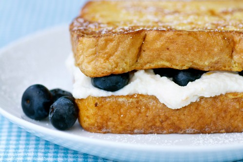 Ricotta and Blueberry Stuffed French Toast Sandwich