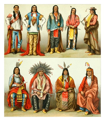 027-Indios Norteamericanos -Geschichte des kostüms in chronologischer entwicklung 1888- A. Racinet