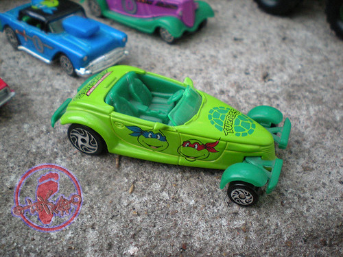 Racing Champions "Street Wheels" diecast 1:64 scale - 'Teenage Mutant Ninja Turtles' 5 pack :: 1997 Plymouth Prowler - TMNT Roadster i (( 1999 ))  