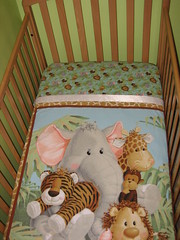 Jungle Babies Flannel Crib Sheet