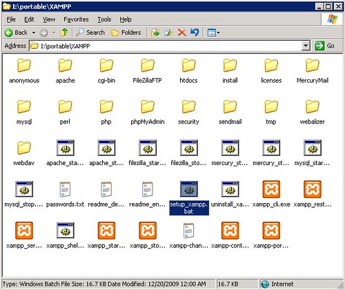 Portable XAMPP - files copied to pen drive