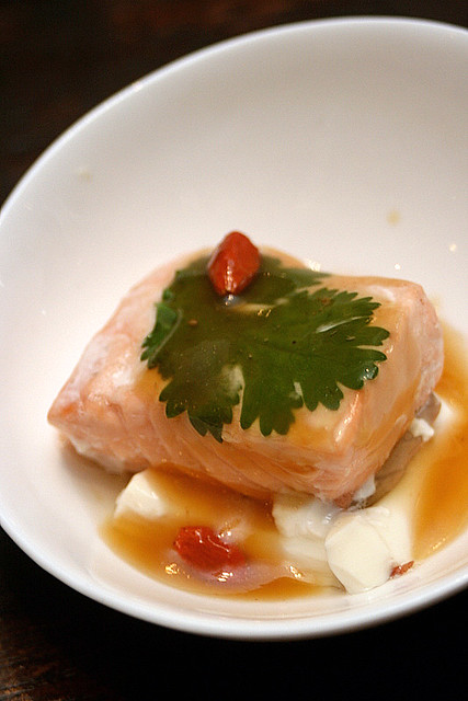 "Steamy Norwegian Salmon with Chinese Wolfberries" by Koh Chieng Mun