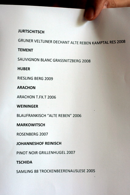 The names of the wines featured