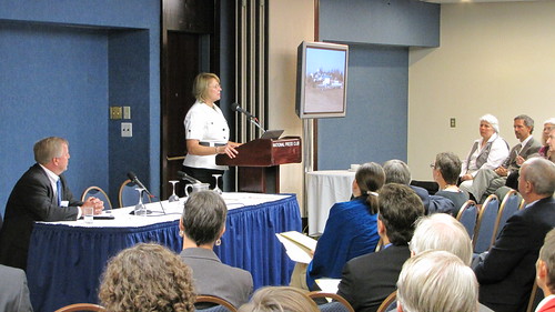Ann Bartuska, Deputy Under Secretary for Research, Education, and Economics, addresses the symposium on sustainability. 