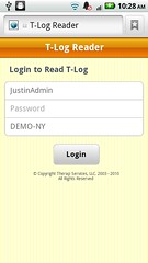 Tlog Reader login on mobile