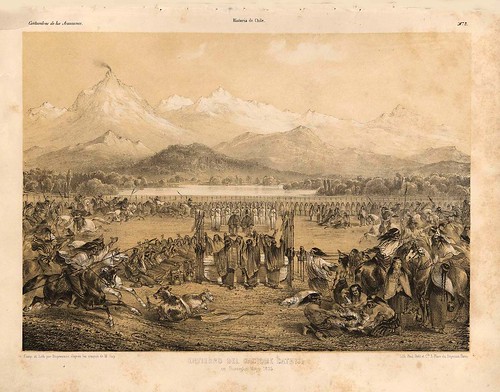 003-Entierro del cacique Cathiji en 1835-Atlas de la historia física y política de Chile-1854-Claudio Gay